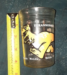 Welch's Vtg  Tyrannosaurus Rex Orange Dinosaur 1988 Jelly Jar