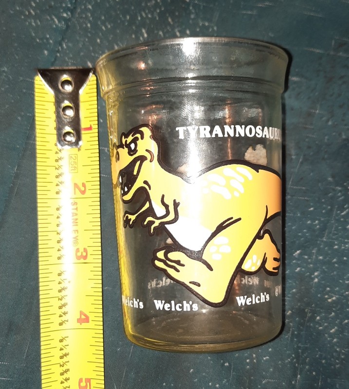 Welch's Vtg  Tyrannosaurus Rex Orange Dinosaur 1988 Jelly Jar