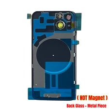 For iPhone 14 15 16 Pro Max Back Glass Replacement Big Cam Hole Rear Cover Lot