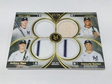 2024 TOPPS MUSEUM QUAD JERSEY BAT AARON JUDGE STANTON JUAN SOTO JERSEY NO. 22/25