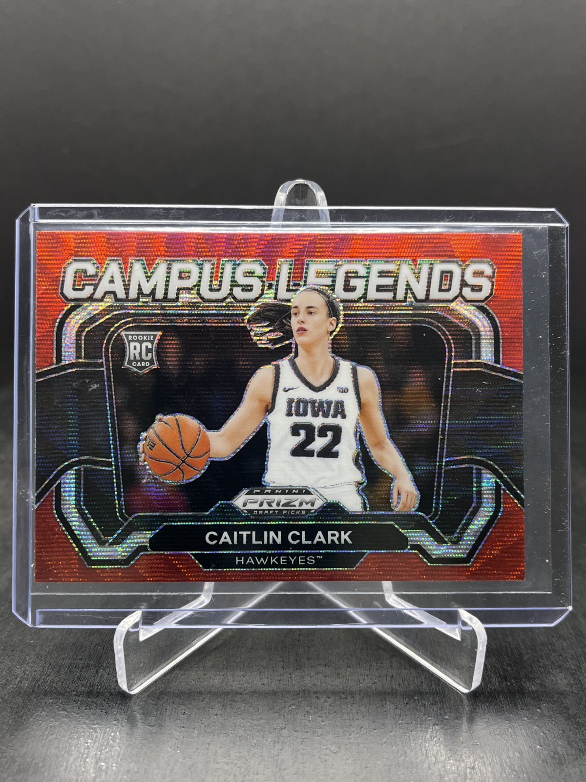 2024 Panini Prizm Draft Caitlin Clark RC Rookie Campus Legends Red Wave #5