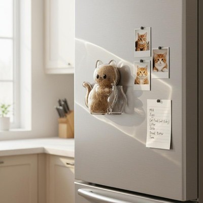 Cute Pet Fur Storage Refrigerator Magnet Transparent Acrylic Pet