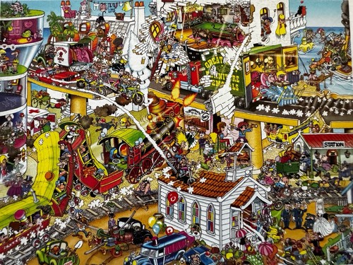 CEACO 750 PC Puzzle RJ Crisp Comic Relief WHO STARTED THIS MESS Missing 1 Pc - Picture 2 of 9
