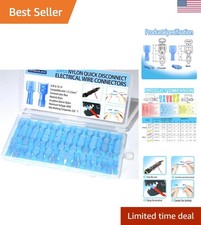 50PCS Blue 16-14 AWG Nylon Female Spade Connectors Electrical Insulated Wire ...