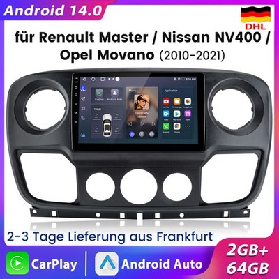 10'' Android 14 Carplay Für Renault Master Opel Movano Nissan Autoradio 2+64G GPS
