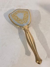Vintage Gold Tone Silver Tone Acrylic Hair Brush 10