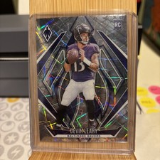 2024 Panini Phoenix Devin Leary Lazer Holo Prizm Rookie Card RC. rookie card picture
