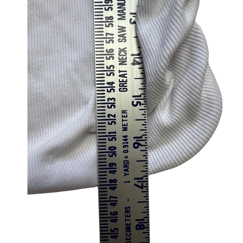 ZARA Women’s White Ribbed Short Puffed Sleeve Ruched Sides Crop Top Sz Large NWT - Picture 3 of 16