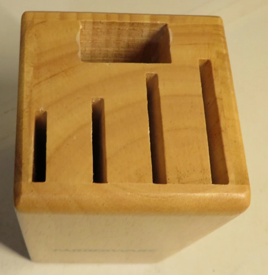 Farberware Pequeño 5.5" VACÍO Cuchillo de Madera Bloque 5 Ranuras Soporte de Madera Cuchillos para Carne Foto 4 de 4