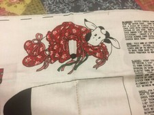 Fabric Christmas Cow cut sew panel Christina Christmas Calico Cow Doll