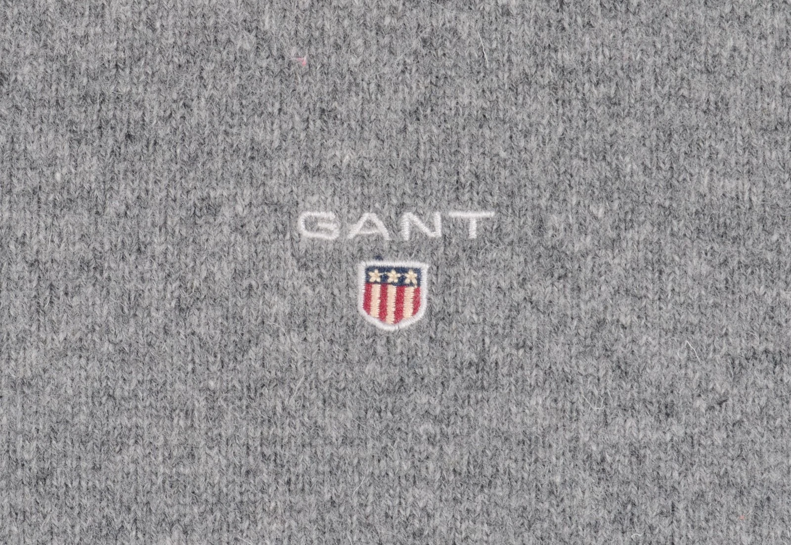 Men's Gant Grey V Neck 100% Lambswool Jumper Size 2XL P-P 24.5" VGC