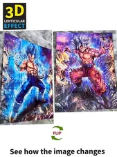 Goku,Vegeta-3D Lenticular Effect-Anime Dragon Ball Z Poster,2 Images In 1