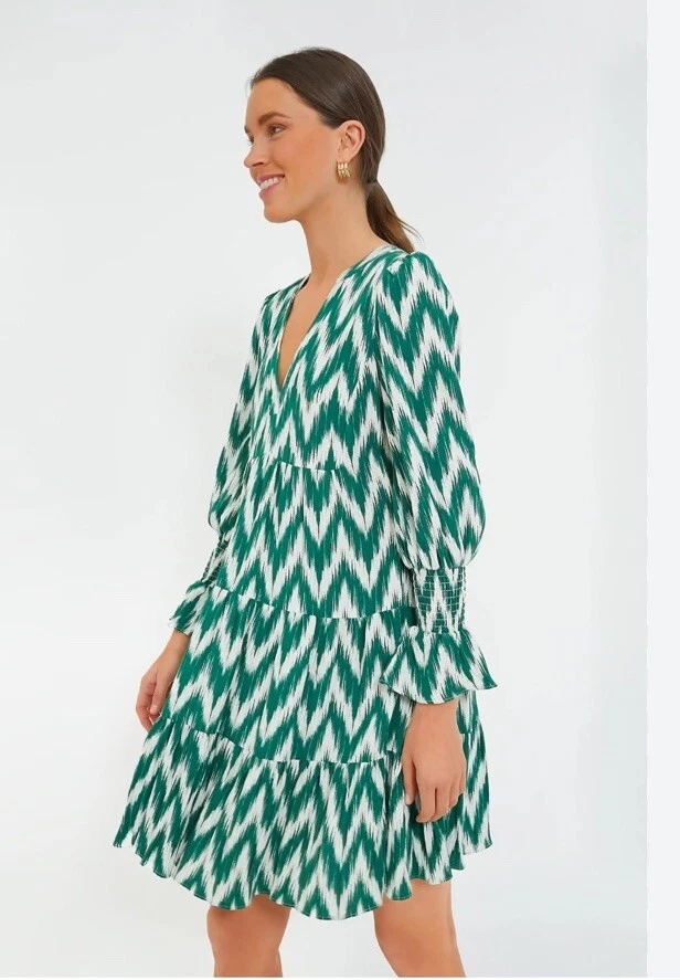 Abito POMANDER PLACE verde Ikat Kenzo taglia XXL preppy casual classico us intime ottimeioni co daaggio