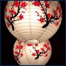 New 1PC Plum Blossom Paper Lanterns Chinese Japanese Style Hanging Lamp Outdoor