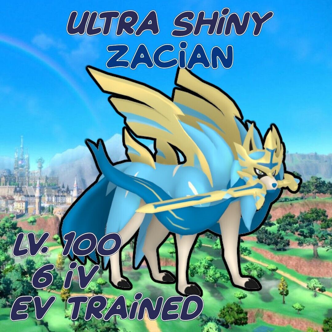 Pokemon Sword and Shield Ultra Shiny Zacian 6IV-EV Trained