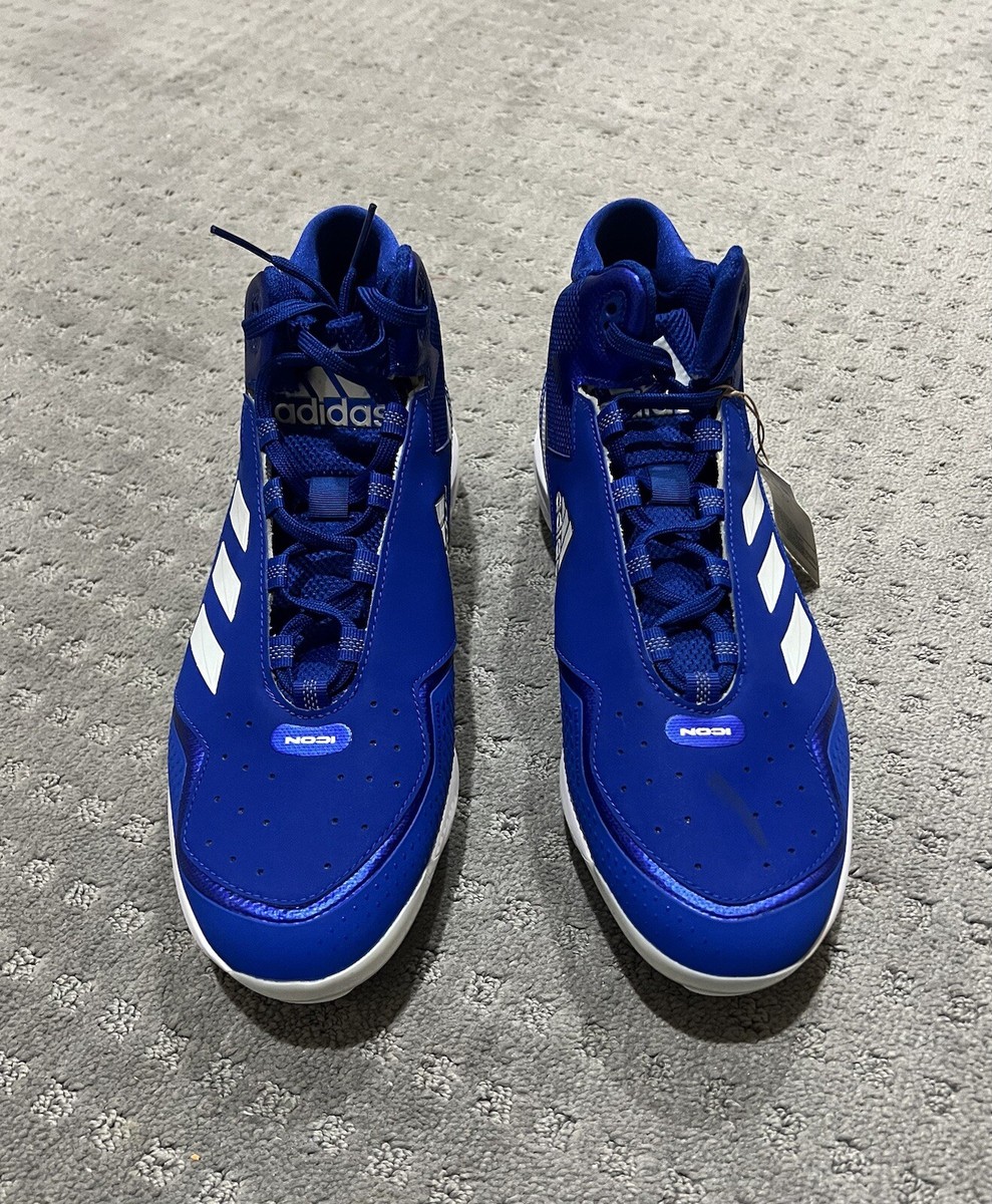 Adidas Icon 7 Mid Metal Baseball Cleats Royal Blue White  display picture 3