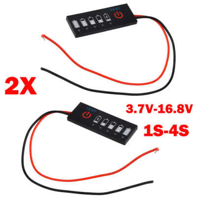 1S-4S Battery Level Indicator 18650 Lipo Li-ion Capacity Tester Meters 3.7-16.8V