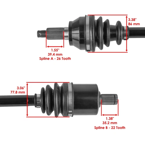 Front And Rear CV Joint Axle For Polaris Scrambler 1000 MD/Tractor 2016-2017 - Imagen 3 de 7