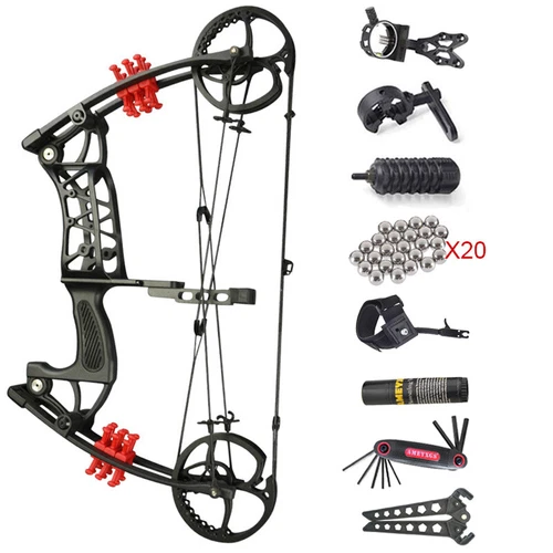 30-55lbs Compound Bow Steel Ball Dual-use Archery Arrow Hunting Fishing RH LH - Picture 1 of 26