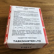 Vintage TaskMaster Limited Decimals - Basic Addition T1017 Dominoes Math Game