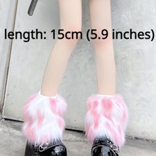Women Faux Fur Leg Warmer Socks Boot Cuff Footless Accessory Thermal Plush Furry