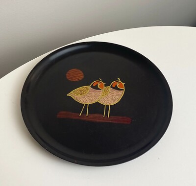 Vintage 1970s 26.5cm [ Couroc - Monterey California ] Baby Quail Bakelite Tray