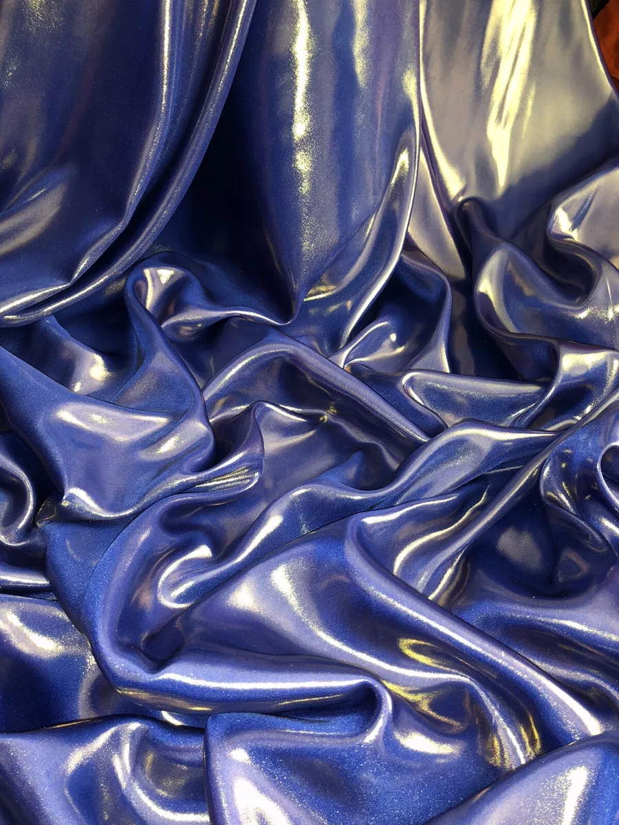 Solid Medium Weight Shiny Satin Fabric / Navy Blue / Sold By The