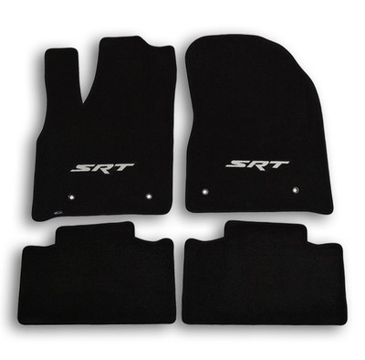 16-19 Jeep Grand Cherokee SRT - Black Velourtex Carpet 4pc Floor Mat Set w Logo