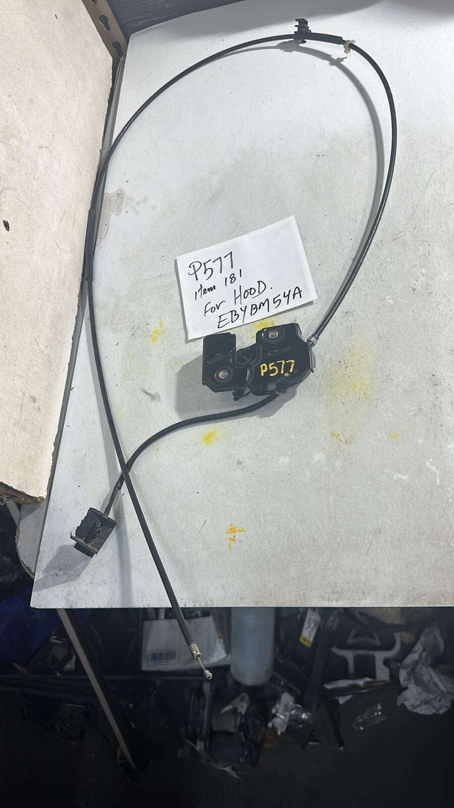 0912 INFINITI FX35 HOOD LOCK LATCH RELEASE CABLE W/ OPENER