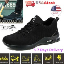 Mens black Safety Shoes Mesh Lightweight Ankl...