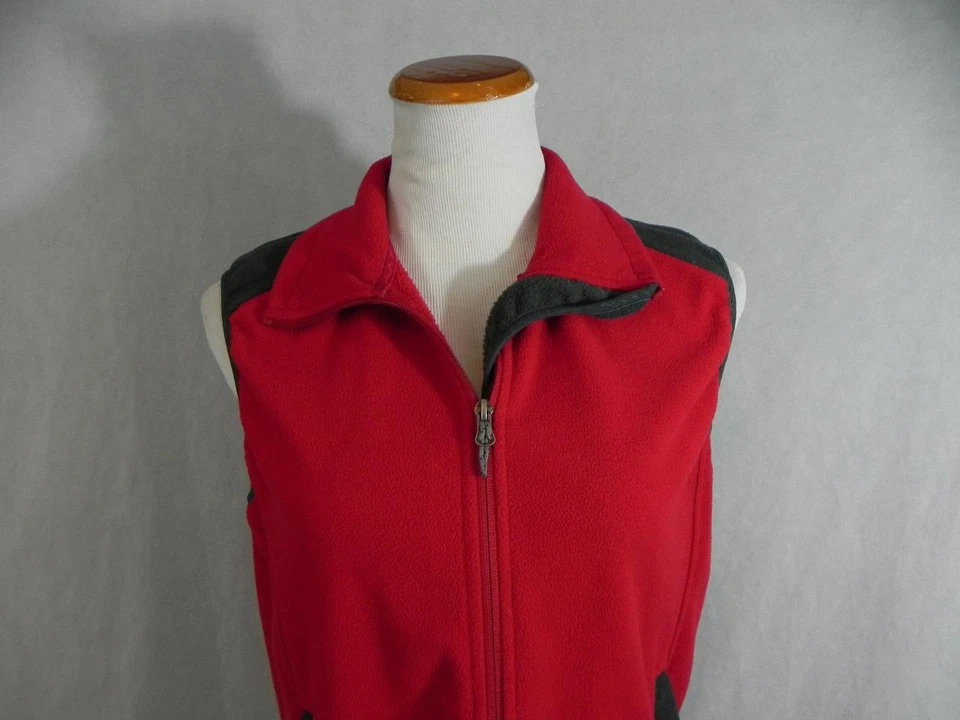 Chaleco polar 10.000 pies sobre el nivel del mar rojo con cremallera completa para mujer talla M gris raglán f40 Foto 3 de 4