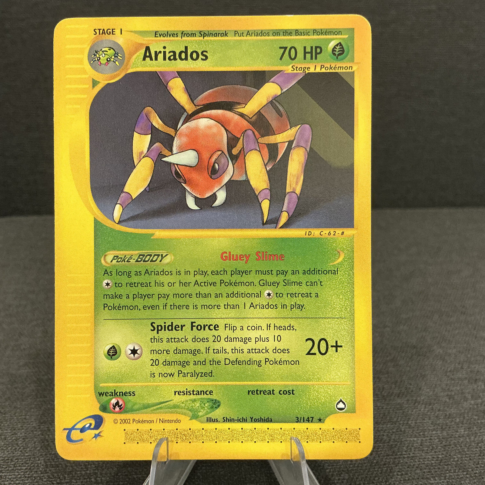 Ariados 3/147 Aquapolis Rare Non-Holo LP Vintage Pokemon TCG Card