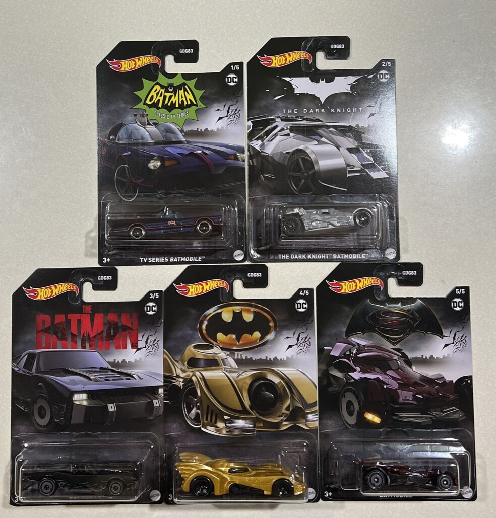 NEW 2022 HOTWHEELS BATMAN BATMOBILES WALMART EXCLUSIVE FULL SET OF