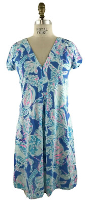 Lilly Pulitzer Amina Cap Sleeve Dress Blue Haven Pop Up Into The