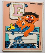Vintage Wood Puzzle PLAYSKOOL 315-22 12PC Sesame Street Muppets ERNIE in Bathtub