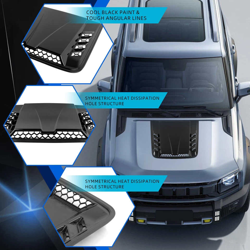 For Audi A3 A4 A5 A6 A7 Air Flow Intake Hood Scoop Bonnet Vent Trim Cover Matte - Image 3 of 4