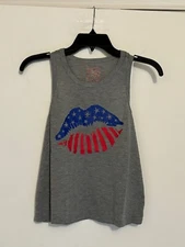 Modern Lux American Flag Lips Tank Top Size Medium