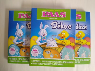 Lot of 3  PAAS Deluxe Egg Coloring Decorating Kit 