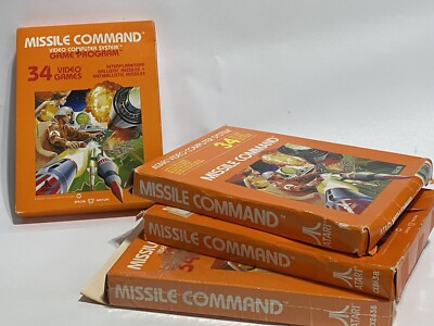 Vtg Missle Command Atari Video Game Cartridge Sealed Box + 3 Used Games / Boxes