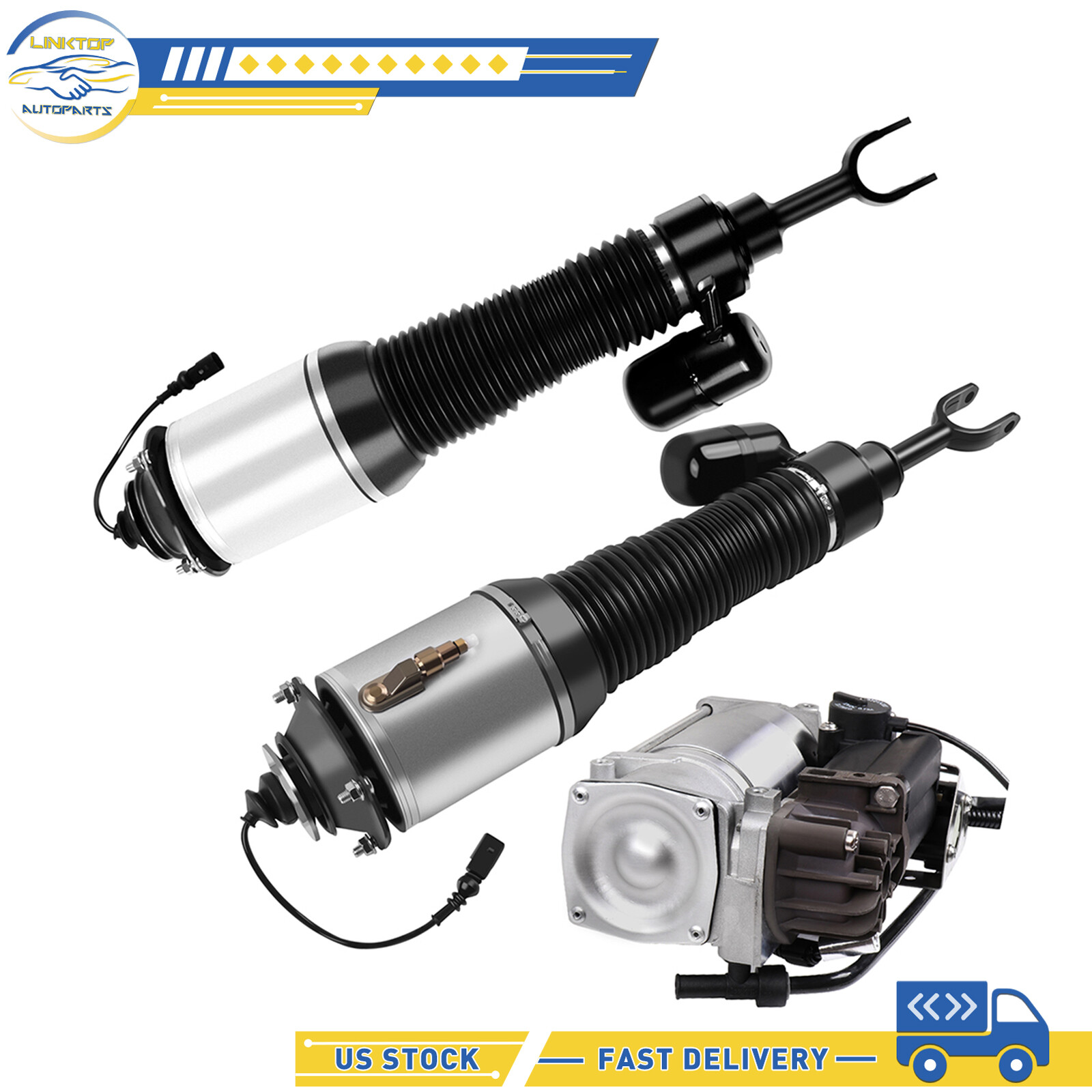 Air Suspension 3* Front Strut Shocks Compressor For Bentley Continental GT GTC