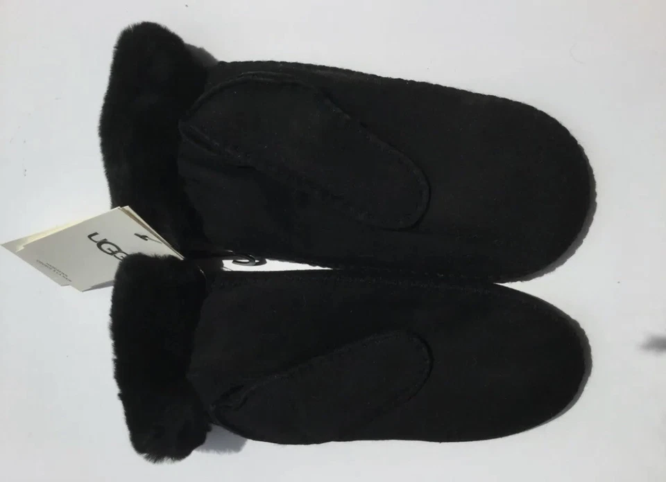 Guantes de invierno UGG para mujer piel de oveja Heritage Logo negros talla L XL totalmente forrados Foto 4 de 4