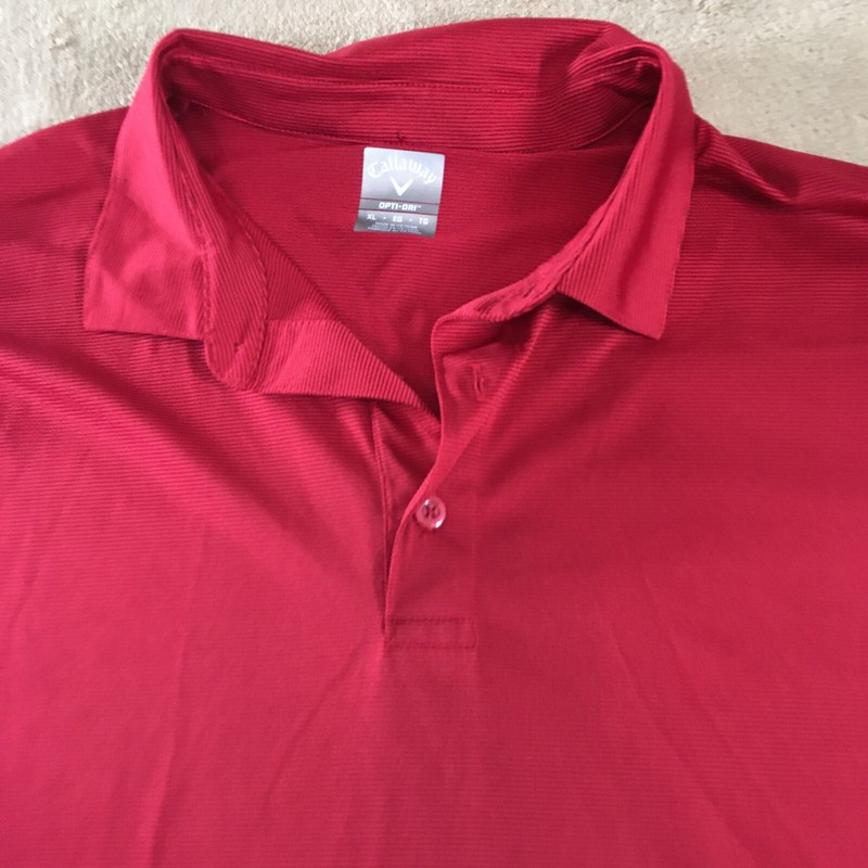 Callaway polo  Men's XL Red Stripe  Golf Polo Shirt Opti Dri Golf Athleisure
