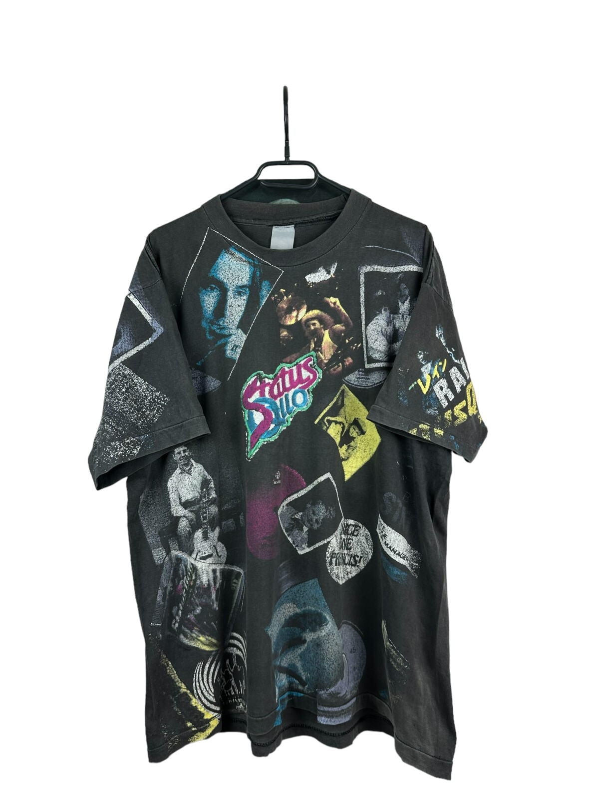 Status Quo Rock Shirt Over Print 1990s vintage concert t-shirt, vintage, size XL, single stitch, B+ condition