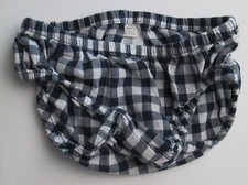 Infant Baby Girls 3-6 Months Blue White Diaper Cover Bloomers