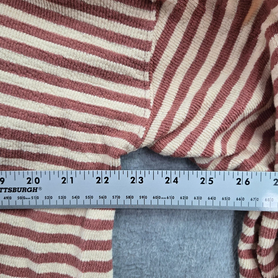 Sudadera Roxy Mujer Grande Roja Rayas Recortada Sudadera con Capucha Manga Campana Foto 4 de 4