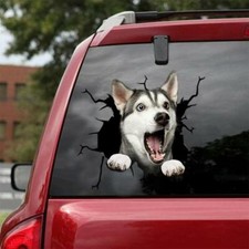 Puppy Cute Pitbull Crack Car Sticker Dogs Lover Car Accessories Glass Decor