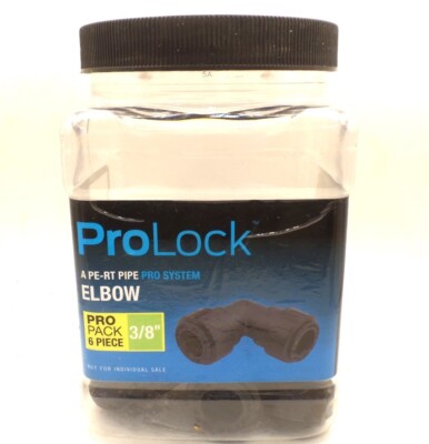 SHARKBITE PL0213J6 PROLOCK PE-RT-PEX-COPPER ELBOW 3/8'' PRO 6-PACK