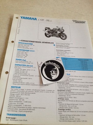 Yamaha Yzf 600 R6 2004 5Sl2-Sl2 Yzf-R6 Fiche Technique Moto Rmt Etai | Ebay