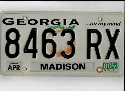 GEORGIA passenger 2000 license plate 