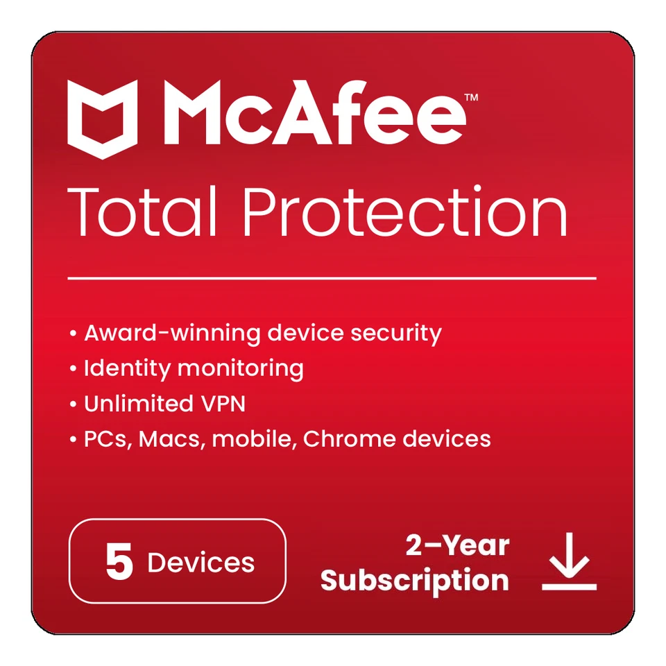 McAfee Total Protection 2025 5 Device 2 Year Antivirus Auto-Renewal - Digital - Image 2 of 4